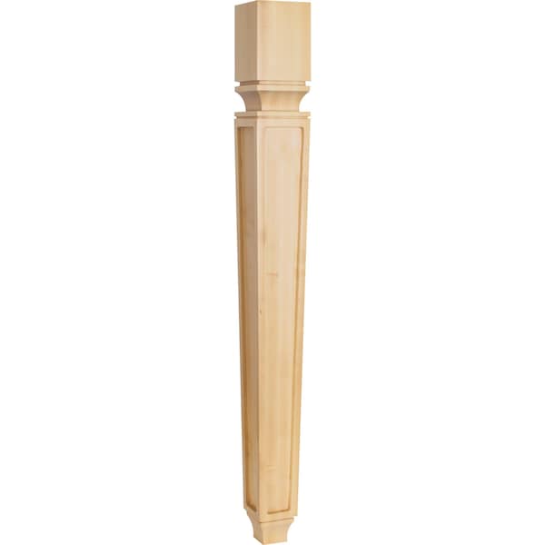 Hardware Resources 3-3/4" Wx3-3/4"Dx35-1/2"H Maple Tapered Square Mission Post P9MP - main